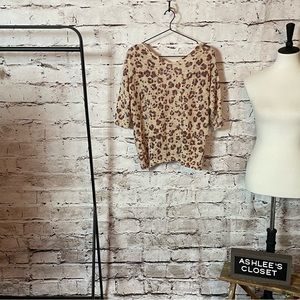 💰5/$20 Acting Pro Women’s Animal Print Open Twist Back Shirt Top - Size XL